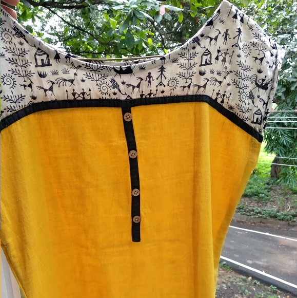 M Nalli mustard Kurta - Picture 3 of 10